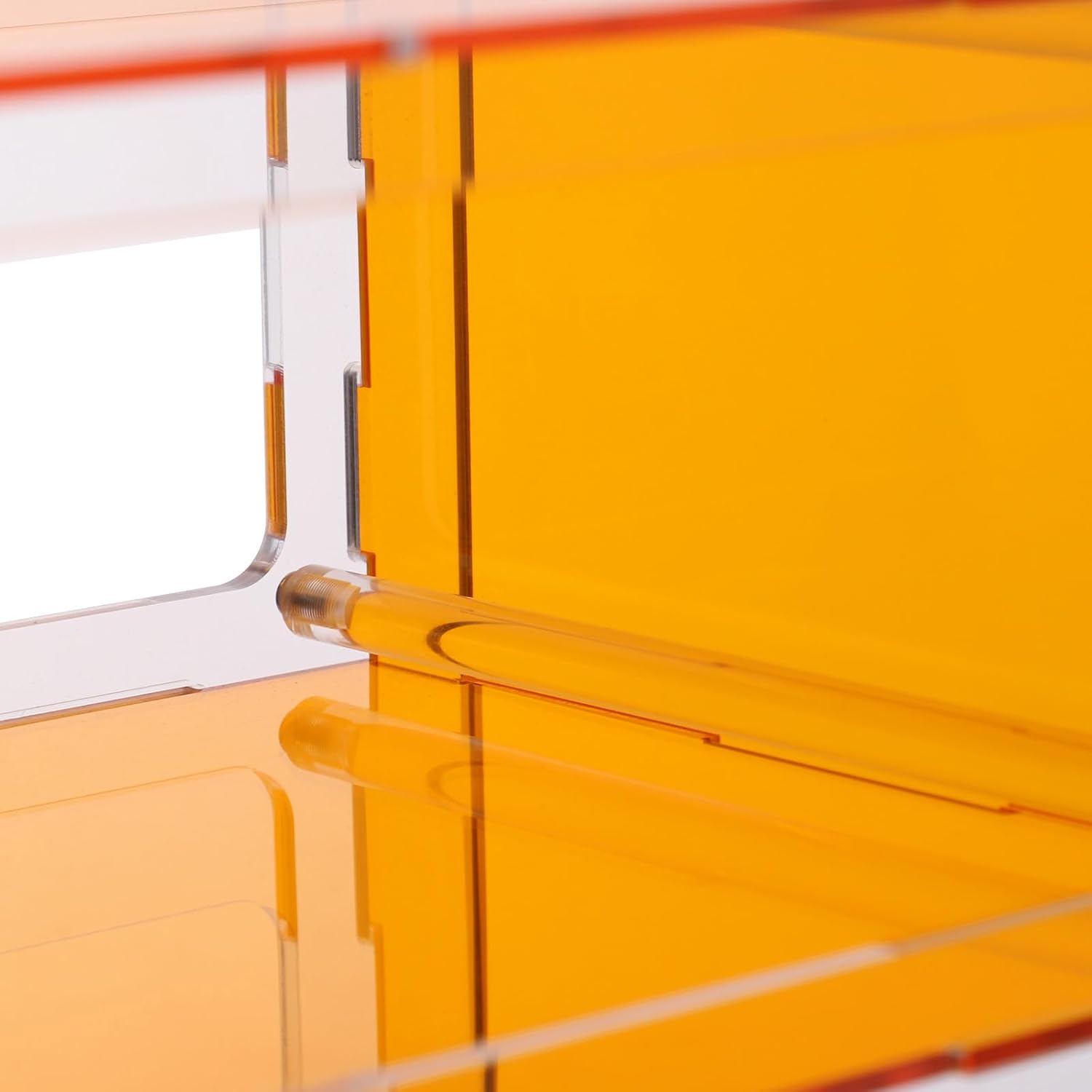 Acrylic Side Table for Living Room, Acrylic Nightstand for Bedroom, Sturdy Coffee Table Accent Furniture for Home, Apartment, Teens & Adults (Orange)