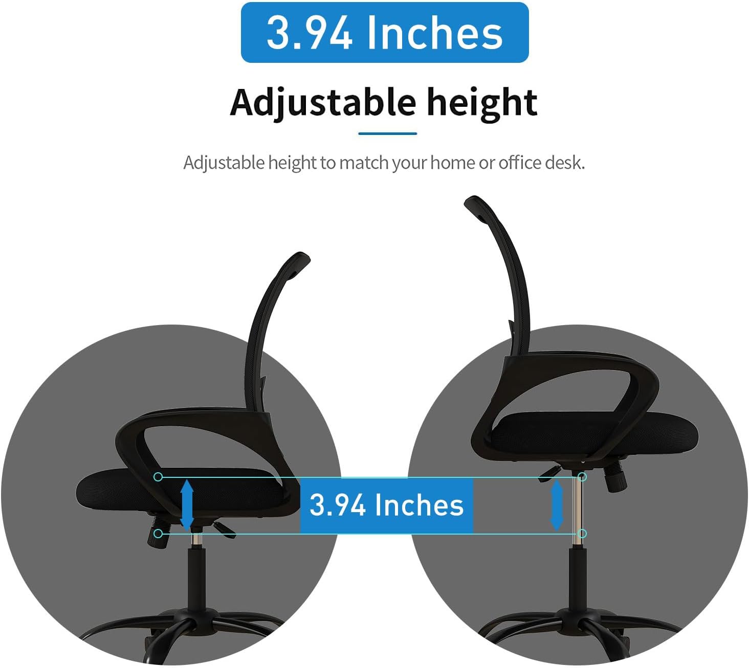 Bonzy Home Ergonomic Conference Room Chairs Set of 10, Rolling Office Chairs with Wheels, Mesh Computer Desk Chair with 360°Swivel, Height Adjustable, 10 Pack