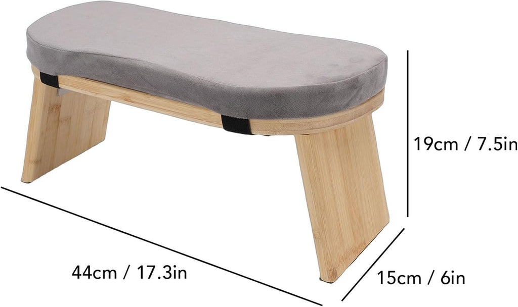 Changor Wooden Meditation Stool with Cushion and Non Slip Pads for Zen Kneeling and Relaxation, Folding Meditation Bench for Travel Tea Ceremony