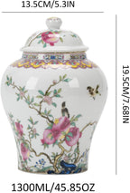 fanquare Porcelain Airtight Canister for Loose Tea Vintage Chinese Ripe Peach Style Ceramic Spice Jar Kitchen Storage Caddy Large Sugar Jar, Vase for Décor | Kitchen Storage Caddy for Loose Tea, Ceramic Spice Jar, Large Sugar Jar, Vase for Décor