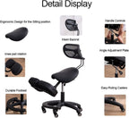Kneeling Chair, Ergonomic Kneeling Chair, Ergonomic Kneeling Chair with Back Support, Lumbar Support Kneeling Chair with Adjustable Height and Footrest,Office Home Padded Stool