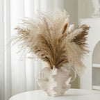 Modern Art Ceramic Coral Flower Vase Home and Office Decoration Sculpture Work Bohemian Decoration Coffee Table Office Bookshelf Living Room Decor (White)