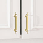Goldenwarm 30 Pack 3 Inch Gold Cabinet Pulls Brushed Gold Cabinet Pulls Drawer Handles Kitchen Drawer Handles Zinc Alloy Dresser Hardware for Bathroom Cupboard Bedroom, 76mm Hole Centers