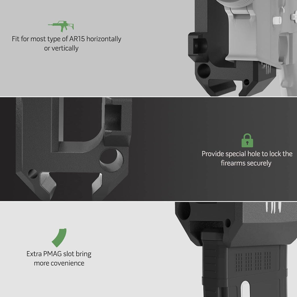 Aoanoko Gun Wall Mount, Gun Rack with Absolutely Strong and Solid PA Material& Frosting Treatment Display Storage Organization System Unique Low Profile Design Withstand 300Lbs of Tension