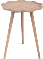 Kate and Laurel Alezar Modern Wooden Round Side Table, 19 x 19 x 24, Light Natural, Transitional Solid Wood End Table with Wavy Edge for Teen Bedroom Nightstand or Dorm Room Decor