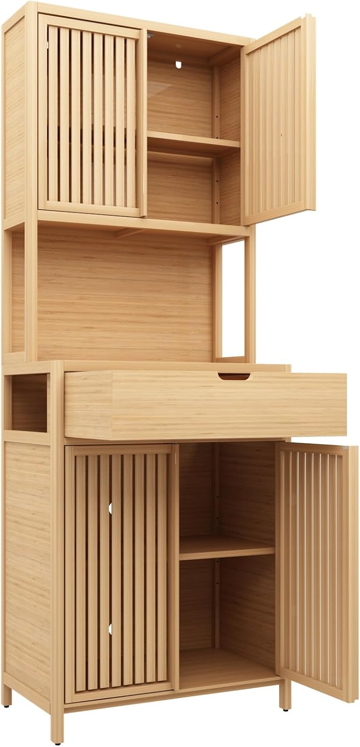 Freestanding Pantry Dideboard, Tall Bookcase Locker, Storage Cabinet for Main Living Spaces,for Kitchen Home