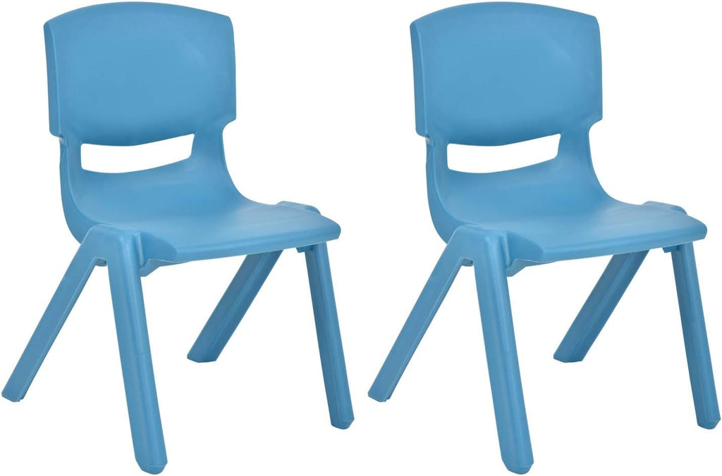 JOON Stackable Plastic Kids Learning Chairs, (2-Pack), 20.5x12.75X11 Inches, The Perfect Chair for Playrooms, Schools, Daycares and Home, Sky Blue