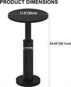 LAATOOREE Small Round Side Tables Set of 2, Drink Tables, Accent Coffee Tables, Pedestal End Tables with Thick Solid Wood Legs for Living Room,Sofa Couch,Small Spaces,Bedroom (2, Black)