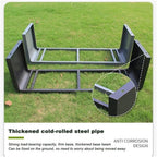 Outdoor Bench, Outdoor Patio Garden Bench, Heavy Duty Galvanized Steel Frame with 500lb Capacity, Slatted Seating for Park, Lawn, Yard, School - Metal Park Bench Garden Bench(Large)