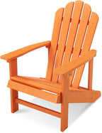 Adirondack Chairs Weather Resistant, Patio Firepit Chair, Sturdy Outside Chairs, Lawn Chairs, Easy Assembly 350lb, for Outdoor Patio Yard (Orange)