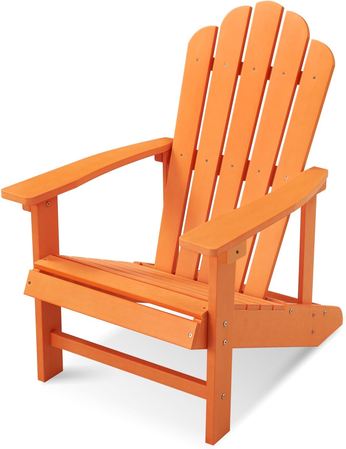 Adirondack Chairs Weather Resistant, Patio Firepit Chair, Sturdy Outside Chairs, Lawn Chairs, Easy Assembly 350lb, for Outdoor Patio Yard (Orange)