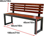 Park Bench Outdoor, Galvanized Steel Outdoor Bench, Windproof and Rainproof, Suitable for Gardens, Courtyards, Residential Areas, and Lawns(180x40x85cm/71x16x33in)