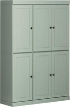 Palace Imports Solid Wood Kitchen Pantry Cabinet 71.5" Tall, 48.5" Wide – Utility Storage Cabinet w/ 6 Shaker Doors & 8 Adjustable Shelves – Sage, 100% Renewable Eco-Friendly Wood, Made in Brazil