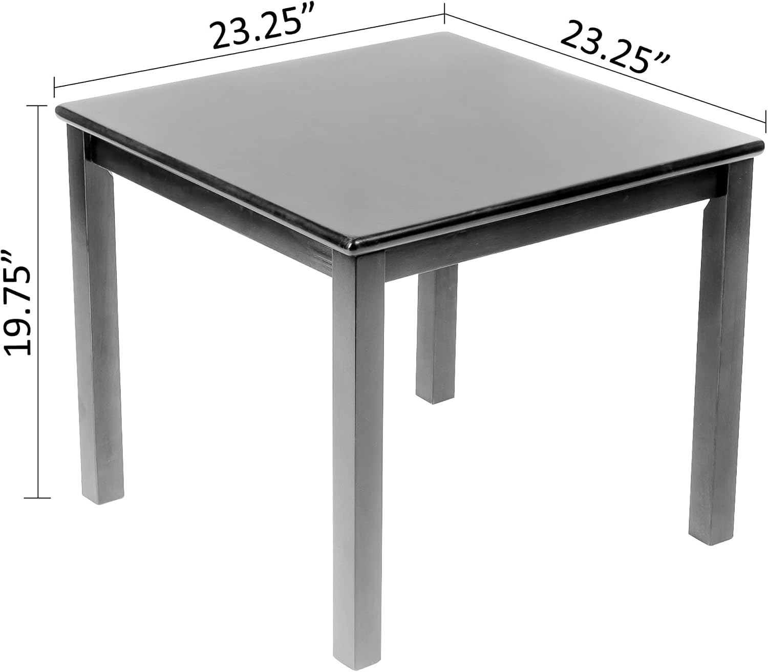 eHemco Solid Hard Wood Kids Table and Chair Set, Coffee, 5 Piece | 4 Chairs Included, Rubberwood