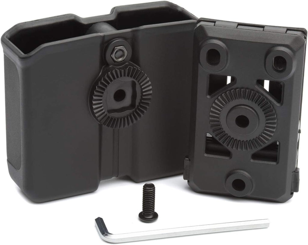 OWB Polymer Double Magazine Holster Ambidextrous Carrier, Fits 9mm/.40 Calibers Double Stack Magazines of Glock, S&W, Sig Sauer, Springfield, Taurus, Beretta, Ruger, Walther, Canik, Colt, CZ, H&K