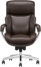 iComfort i6000 Series Big & Tall Ergonomic Bonded Leather High-Back Executive Chair, Brown/Silver