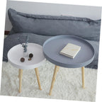 Modern Small Round Tea Table White Mini Sofa Side Table Bedside Decorative for Living Room