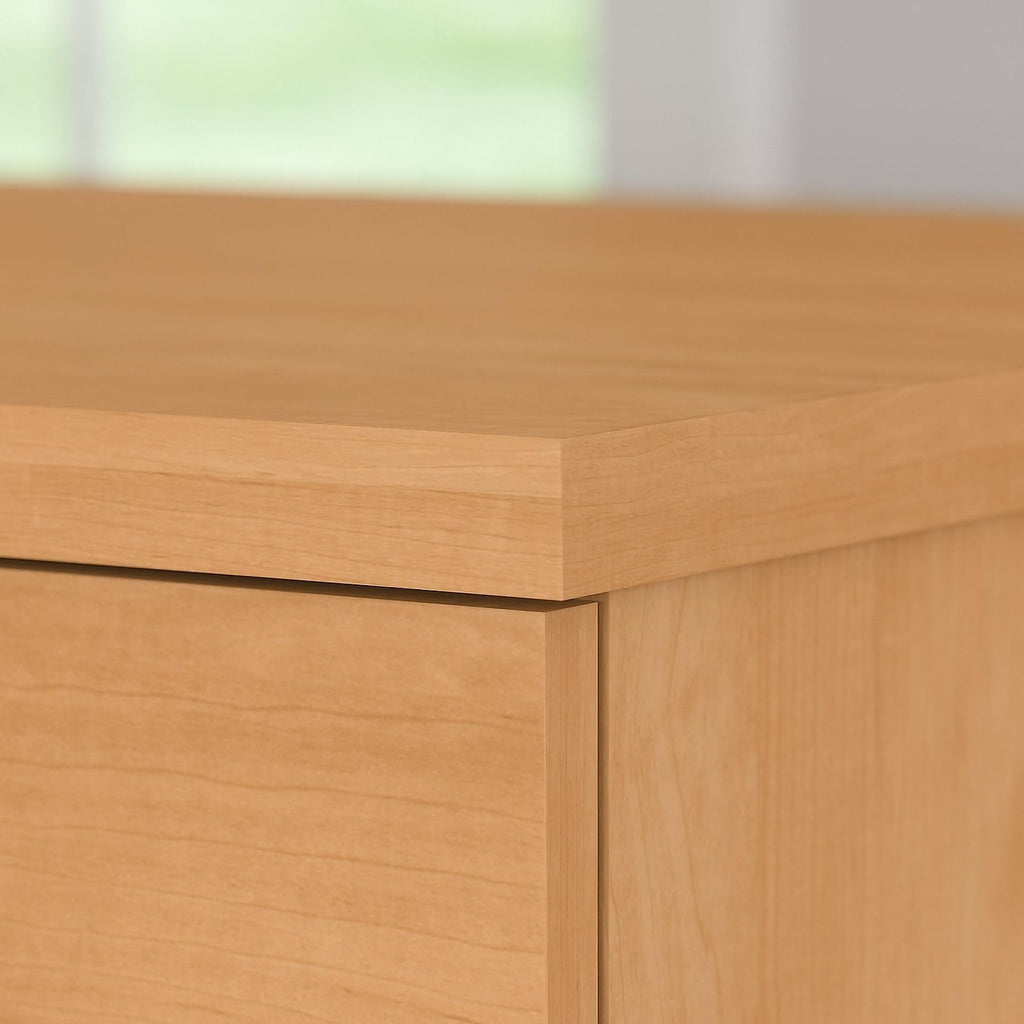 Bush Furniture Somerset 60W Office Desk with Lateral File Cabinet and 5 Shelf Bookcase in Maple Cross
