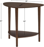 San Pietro Mid-Century Modern End Table with Storage Shelf, Triangular Wood Side Table, Living Room Accent Table | Espresso Finish