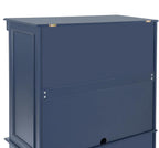 Polibi Large Freestanding Kitchen Pantry, 43.3"x20"x77.3" Tall Storage Cabinet with 5 Drawers, 2 Adjustable Shelves & 6 Door Shelves, Vintage Blue Cupboard for Organization
