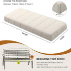 Outdoor/Indoor Bench Cushion Velours Teddy - 120/150/90/100/80cm×30cm 2/3 Seater Long Seat Cushion with Non-Slip Backing for Bay Windows,Patio,Porch Furniture(Color3,140x30cm/55x12in)
