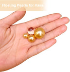 140 Pieces Pearl for Vase Filler No Hole Pearl Beads for Vase Makeup Beads for Brushes Holder for Home Wedding Decor 10/14/20mm (Gold)