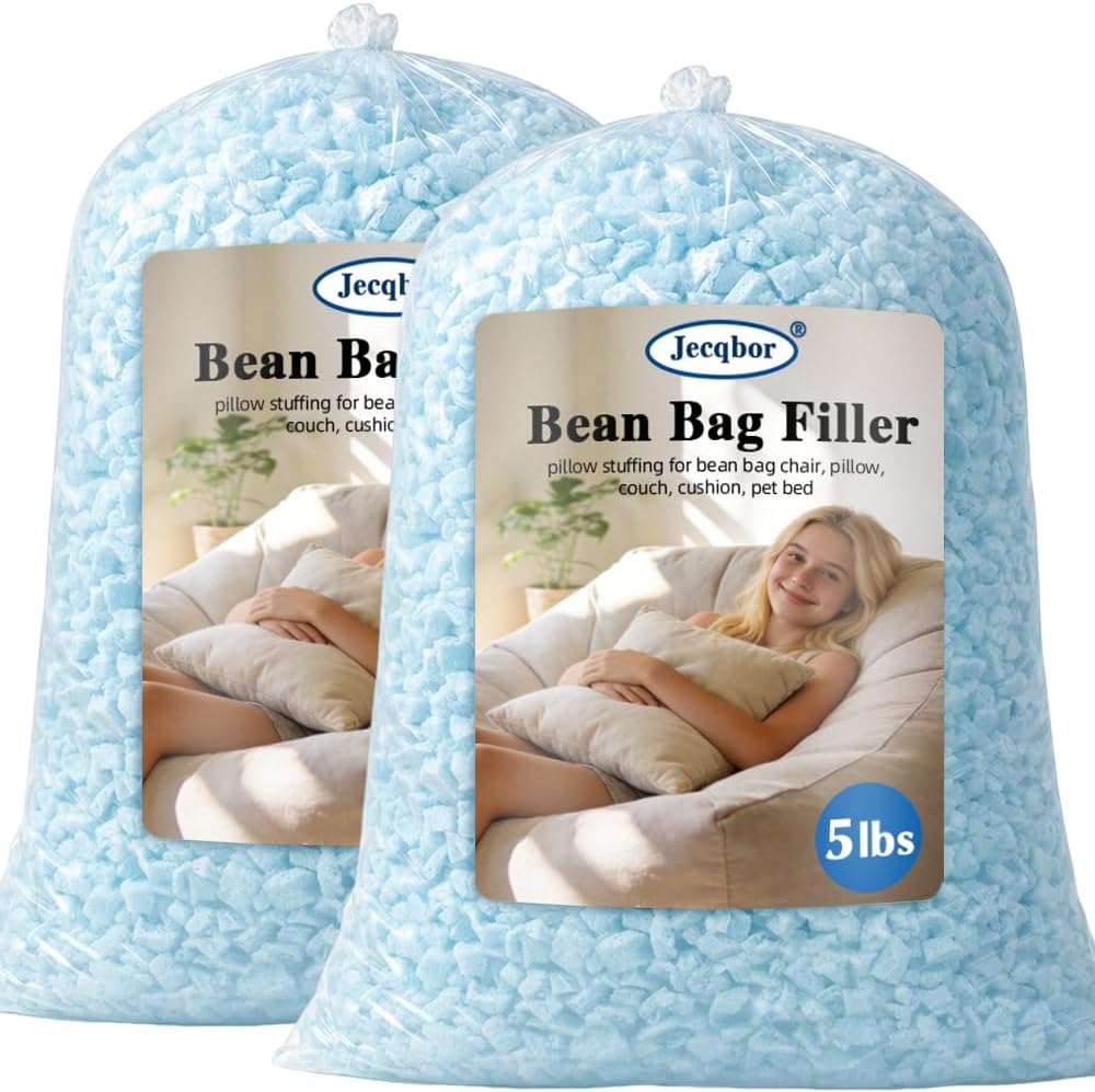 Bean Bag Filler, 10lbs Soft Pillow Stuffing, Shredded Memory Foam Filling with Polyfill Stuffing Bean Bag Refill Foam for Couch, Cushion, Stuffed Animals, Dog Bed, Arts Crafts