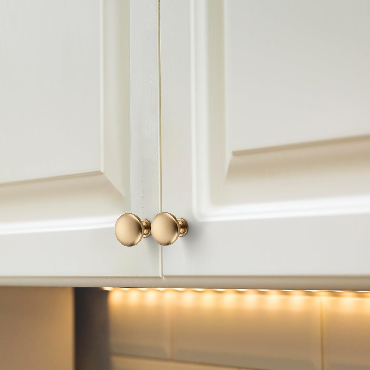 JOY DECOR 25 Pack Champagne Bronze Cabinet Knobs 1-1/6 Inch Zinc Solid Kitchen Cabinet Pulls Drawer Knobs