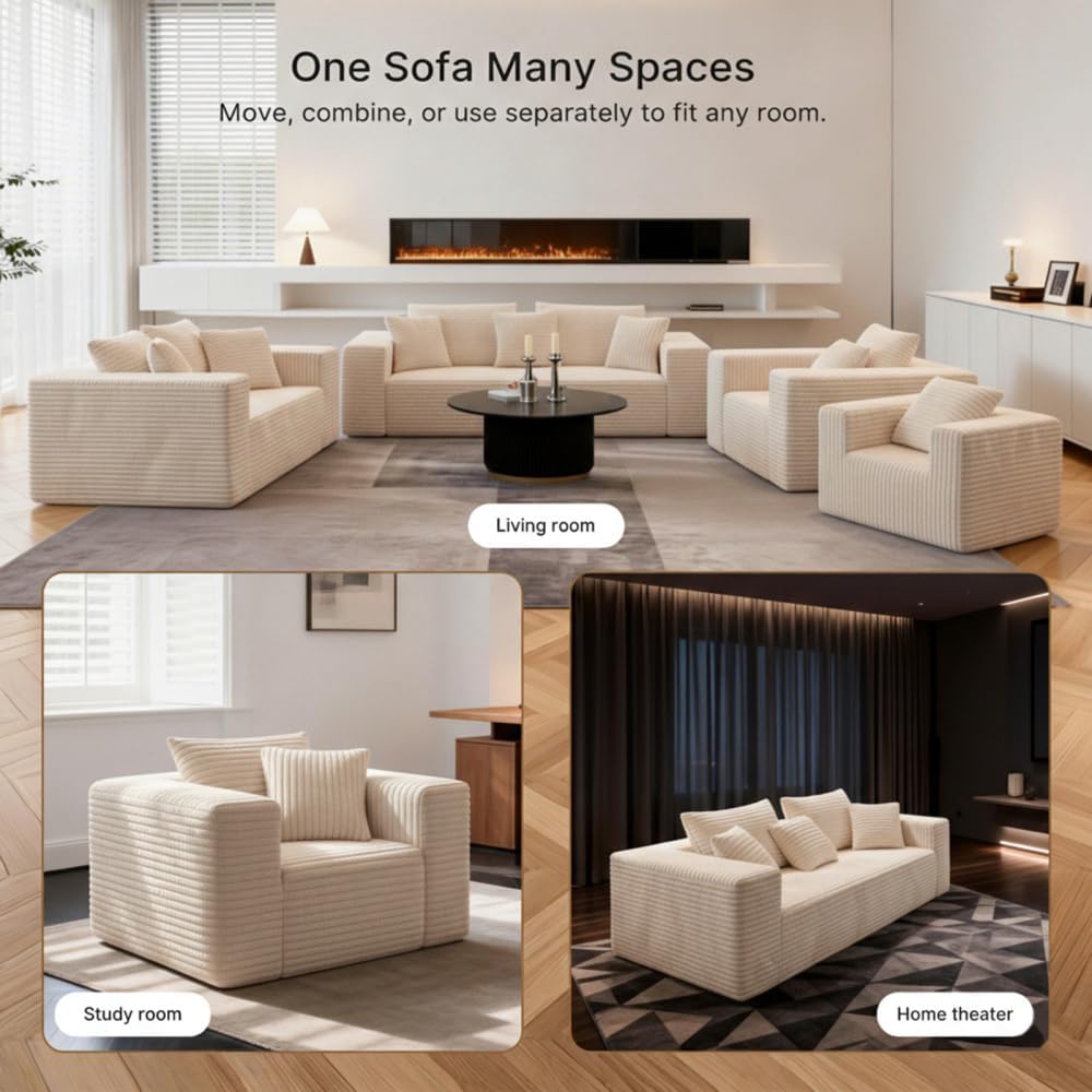 Boneless Sofa Chair Memory Foam Reading Couch with Pillow Floor Lounger No Assembly