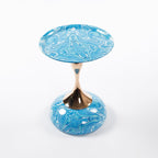 End Coffee Table Round Side Table, Metal Pedestal Table, Accent Table for Small Spaces, Drink Martini Table Decoration for Living Room