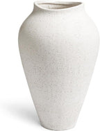 White Ceramic Vase - Large 11.8 Inch Tall Floor Vase for Centerpieces, Farmhouse Flower Vases, Rustic Minimalist Home Decor for Living Room, Enterway, Wedding (Sandstone White)