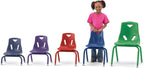 Jonti-Craft Berries 8124JC1003 Stacking Chair with Powder-Coated Legs, 14" Height, Blue