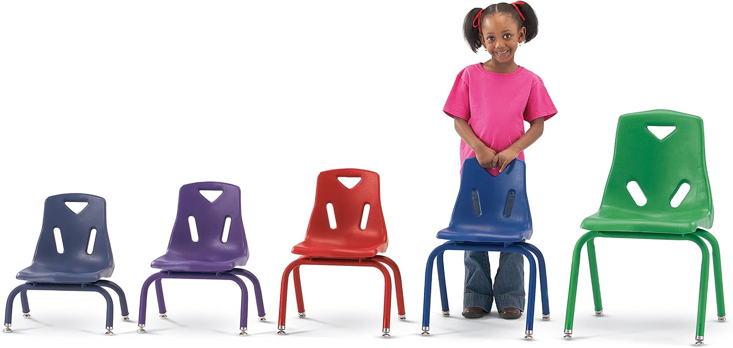 Jonti-Craft Berries 8124JC1003 Stacking Chair with Powder-Coated Legs, 14" Height, Blue