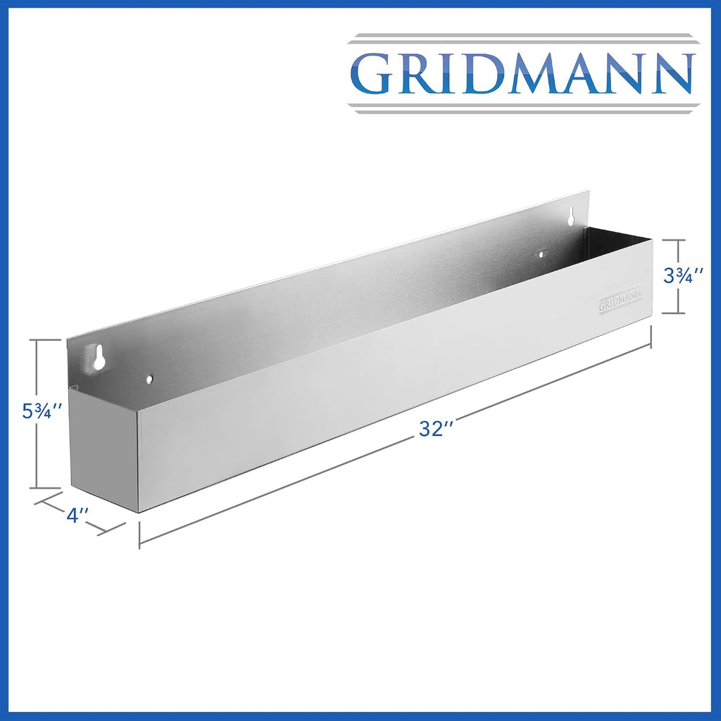 GRIDMANN 32-inch Single Speed Rail - Stainless Steel Liquor Bottle Holder Rack for Bars