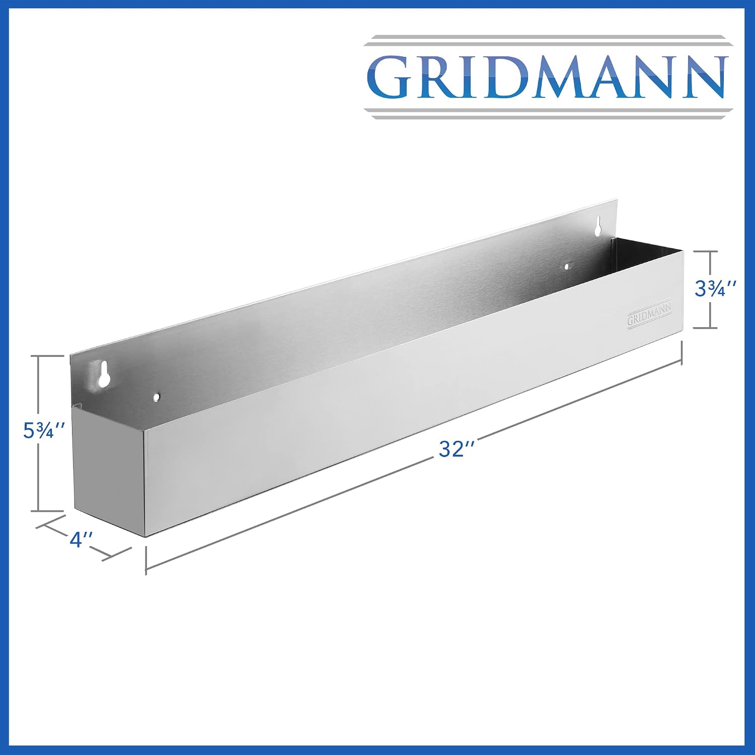 GRIDMANN 32-inch Single Speed Rail - Stainless Steel Liquor Bottle Holder Rack for Bars