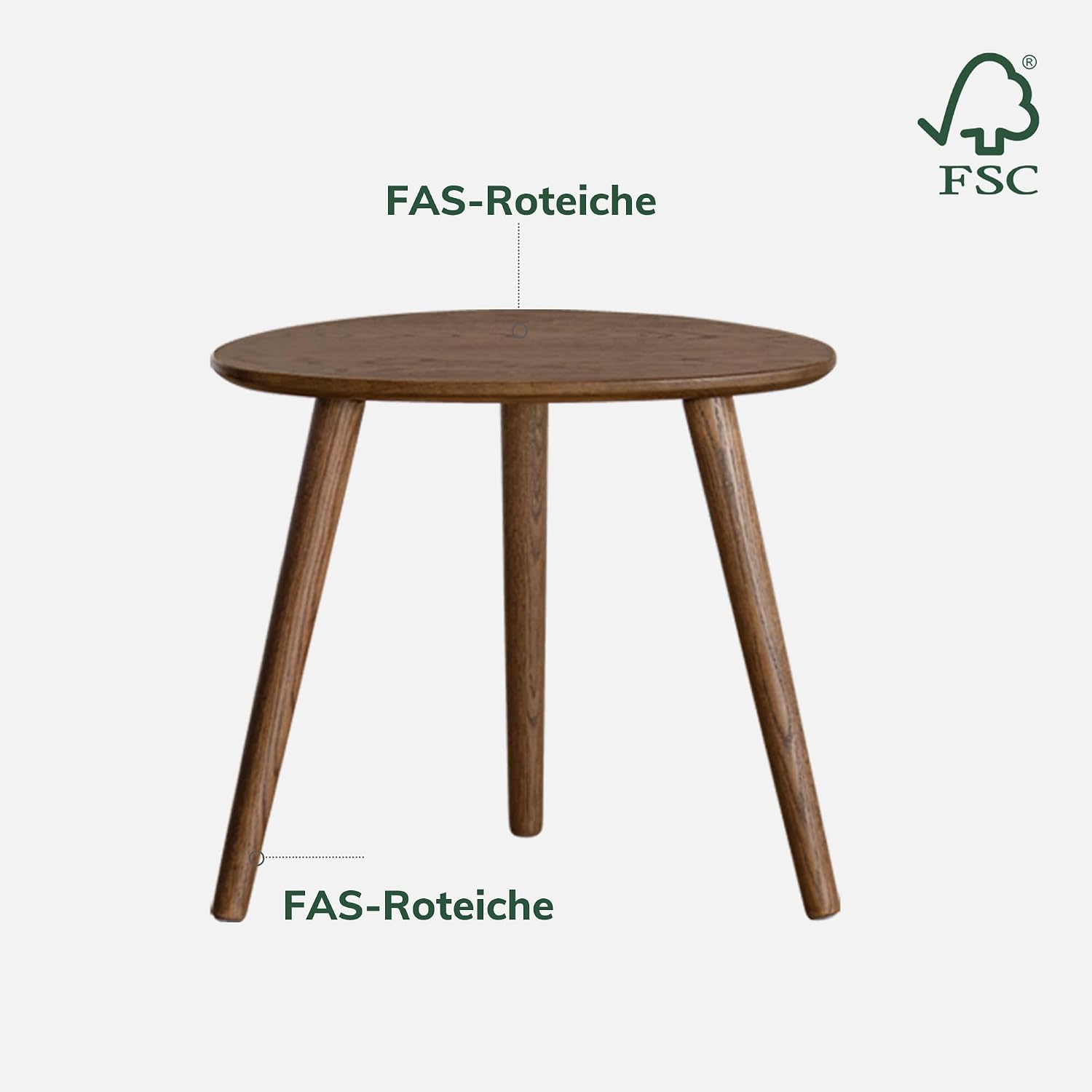 Small Oval Coffee Table, Solid Oak Pebble Table for Small Spaces | Solid oak pebble-shaped table with rounded edges creates a stylish small coffee table for apartments, sofas and cozy spaces.