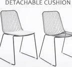 Dining Room Chair Heavy Duty, Dining Chairs Set of 2 with Removable Cushion, Dining Chair for Kitchen with Solid Rebar, Dining Chairs for Living Room, Makeup Room