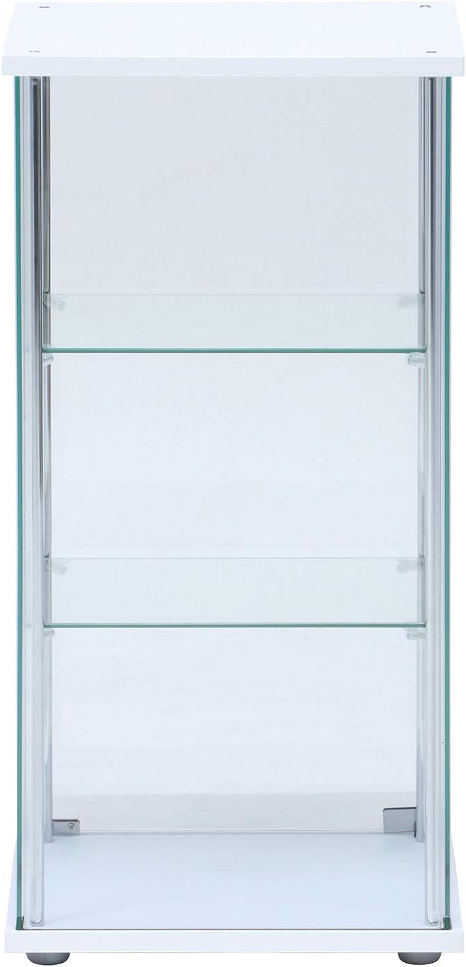 Fuji Boeki 97300 Collection Case, Figure Case, 3 Tiers, Width 16.7 x Depth 14.4 x Height 33.9 inches (42.5 x 36.5 x 86 cm), White, Tempered Glass, Full Glass, Assembly Required