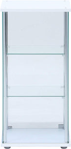 Fuji Boeki 97300 Collection Case, Figure Case, 3 Tiers, Width 16.7 x Depth 14.4 x Height 33.9 inches (42.5 x 36.5 x 86 cm), White, Tempered Glass, Full Glass, Assembly Required