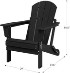 WestinTrends Malibu 2 Piece Set Outdoor Folding Poly Adirondack Chair, Red
