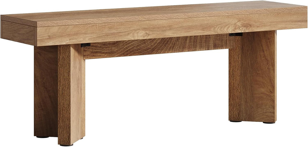 Tribesigns 47" Wooden Entryway Bench, Farmhouse Indoor End of Bed Bench, Long Table Benches Seat for Bedroom, Hallway, Foyer, End of Bed (Rustic Brown)