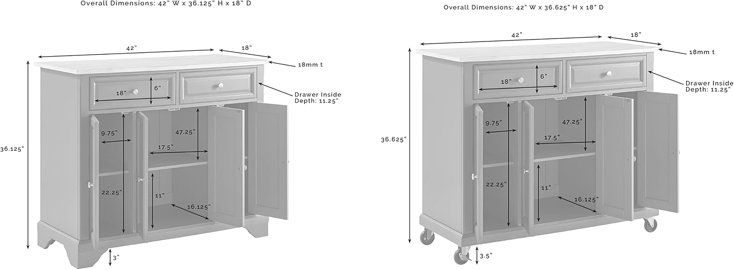 Crosley Furniture Avery Rolling Kitchen Island Storage Cart with Shelves, Microwave Stand, Coffee Bar, Distressed White