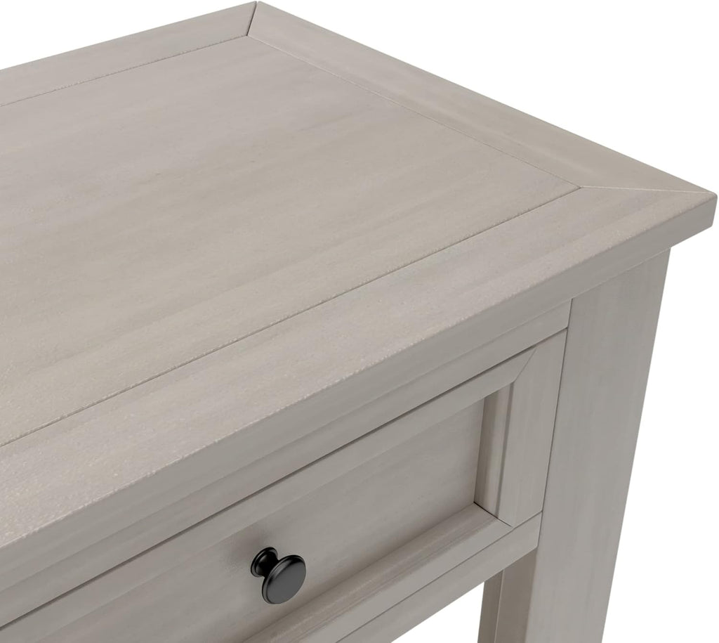 Knocbel Console Table with 4 Storage Drawers and Bottom Shelf, Rustic Distressed Sofa Table for Entryway Hallway Living Room, 63" W x 14" D x 30" H, Gray Wash Color