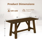 GOFLAME 38” Wood Dining Bench, Farmhouse Entryway Bench with Rubber Wood Frame, Shoe Changing Bench Seat, End of Bed Bench for Hallway, Kitchen, Dining Room, Bedroom, 400 LBS Weight Capacity