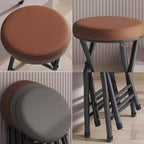 Portable Folding Bar Stool 20in Backless Chair Round Padded Breakfast Barstool for Living Room Bedroom