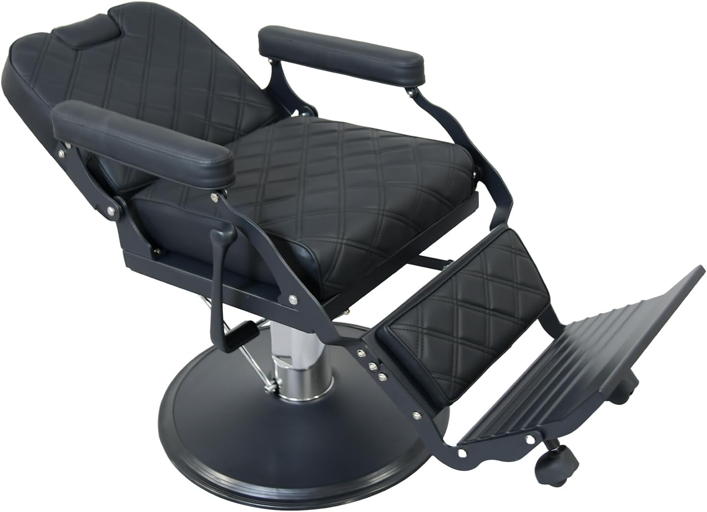 Heavy Duty Vintage Barber Chair，Hydraulic Salon Chair with Headrest for Hairdressers Heavy Tattoo Shampoo Beauty Salon Equipment(Black)