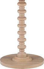 Powell Tarkin Round Natural Wood Turned Spindle Pedestal Side Accent Table