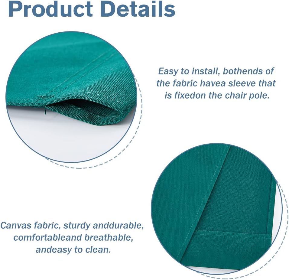 Beach Chair Replacement Cloth 115.6cmx43.5cm Dark Green Lounge Chair Replacement Canvas Simple Sling Chairs Replacement Fabric for Sunbathing Garden Courtyard Garden Beach