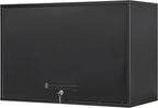 Yizosh Metal Garage Wall Cabinet with Doors and Shelves, Wall Mounted Metal Storage Cabinet, Floating Garage Tool Cabinet for Garage, Basement, Kitchen, Warehouse (Black, 21.6" H)
