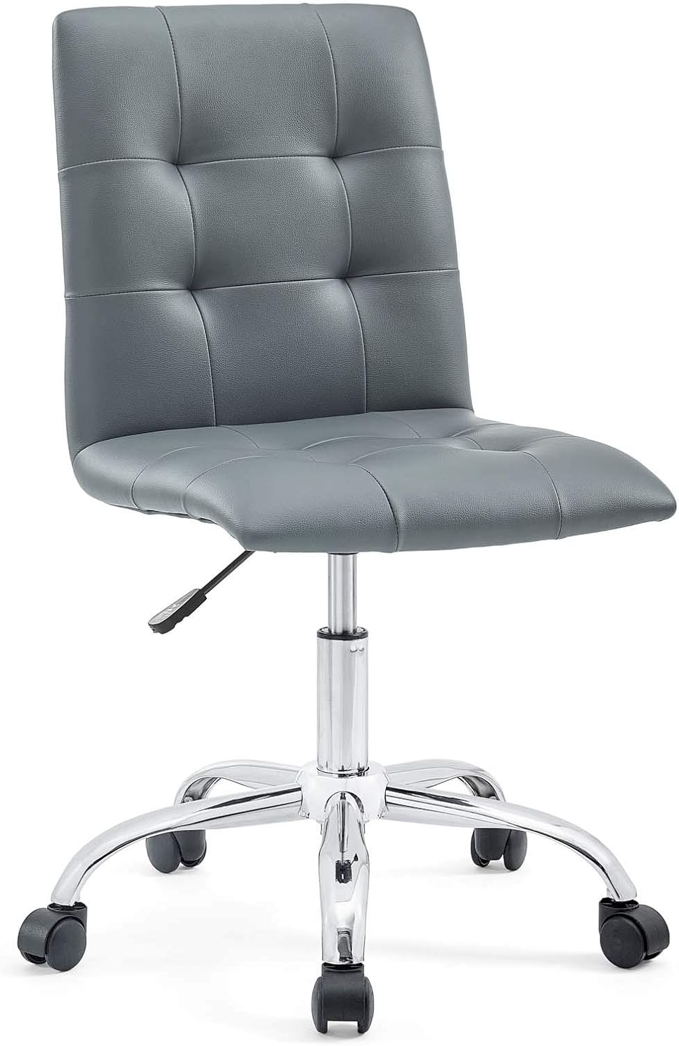 Modway Prim Ribbed Armless Mid Back Swivel Conference Office Chair In Gray